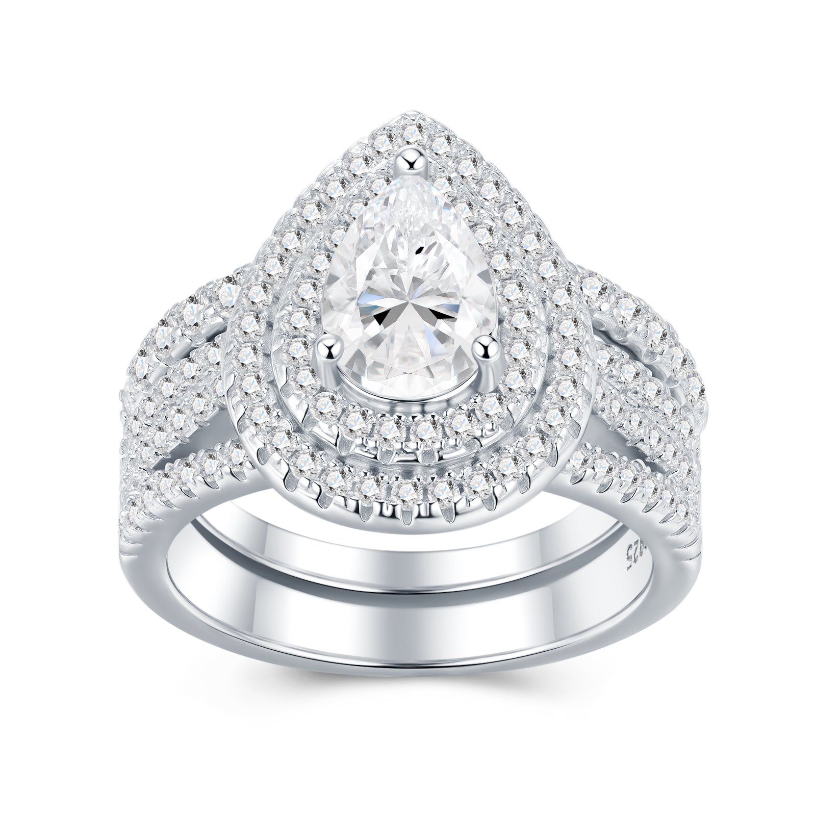 Luxury Moissanite Diamond Ring – S925 Silver with Platinum Plating