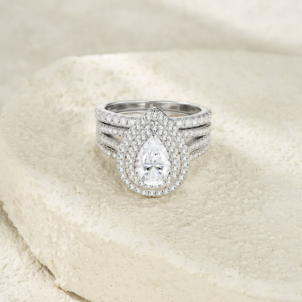 Luxury Moissanite Diamond Ring – S925 Silver with Platinum Plating