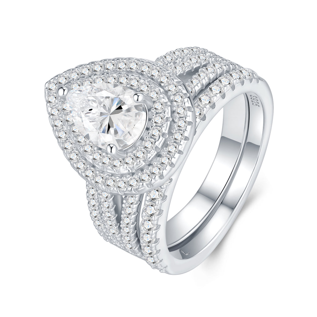 Luxury Moissanite Diamond Ring – S925 Silver with Platinum Plating