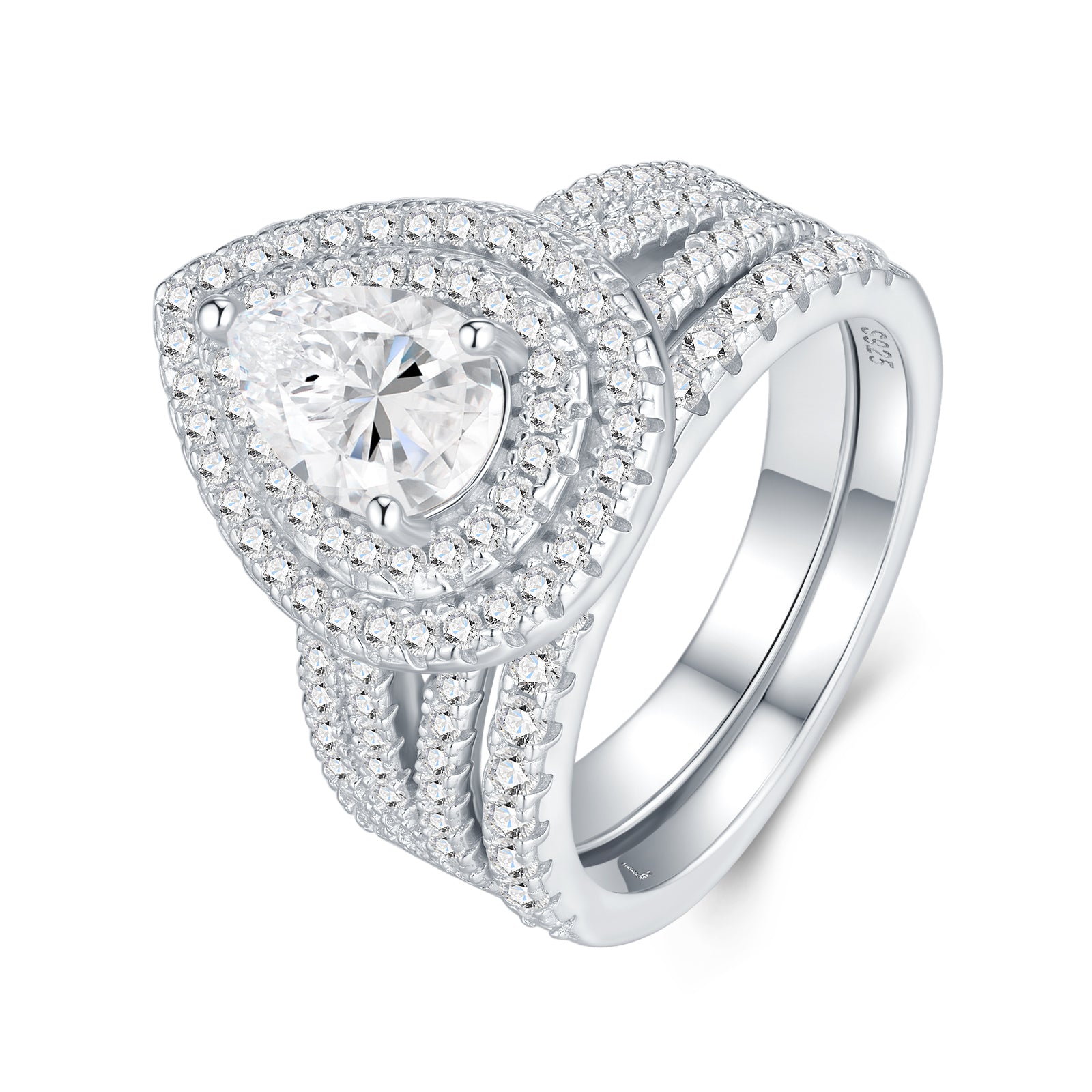 Luxury Moissanite Diamond Ring – S925 Silver with Platinum Plating